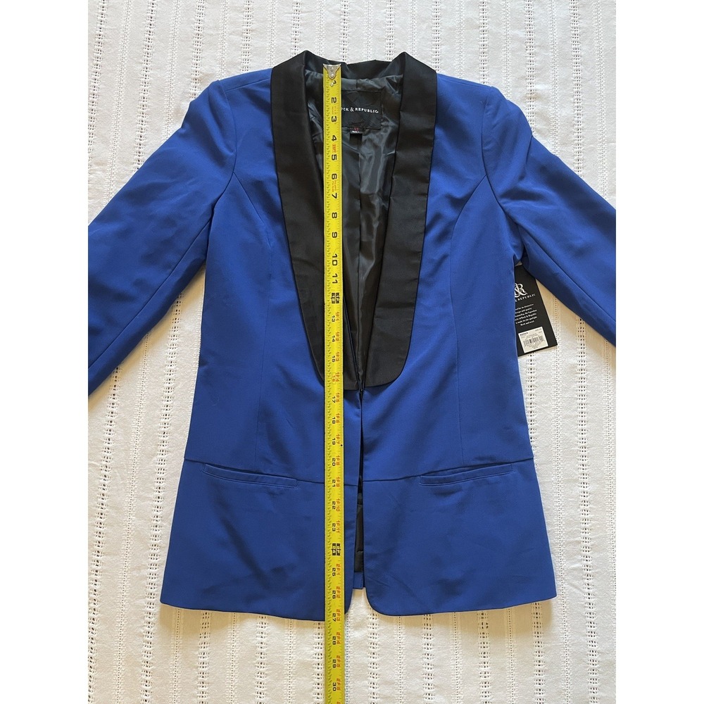 Rock & Republic Dazzling Blue Blazer With Black Lapel. Size XS. NWT. Career. - Picture 11 of 13